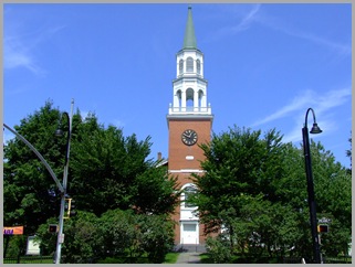 Universalist Church at the end of Church Street