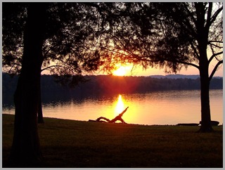 Sun Setting Over Cordell Hull Lake