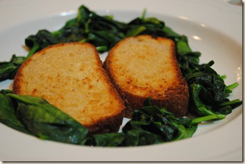 toast and spinach