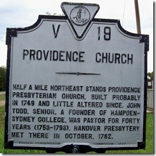 Providence Church Marker V-19  (Click to Enlarge)