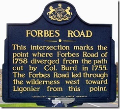 Forbes Road marker in Bedford Co. (Click to Enlarge)