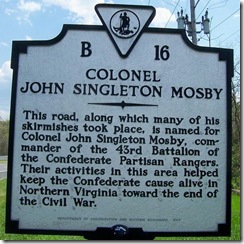 Colonel John Singleton Mosby Marker B-16 (Click to Enlarge)