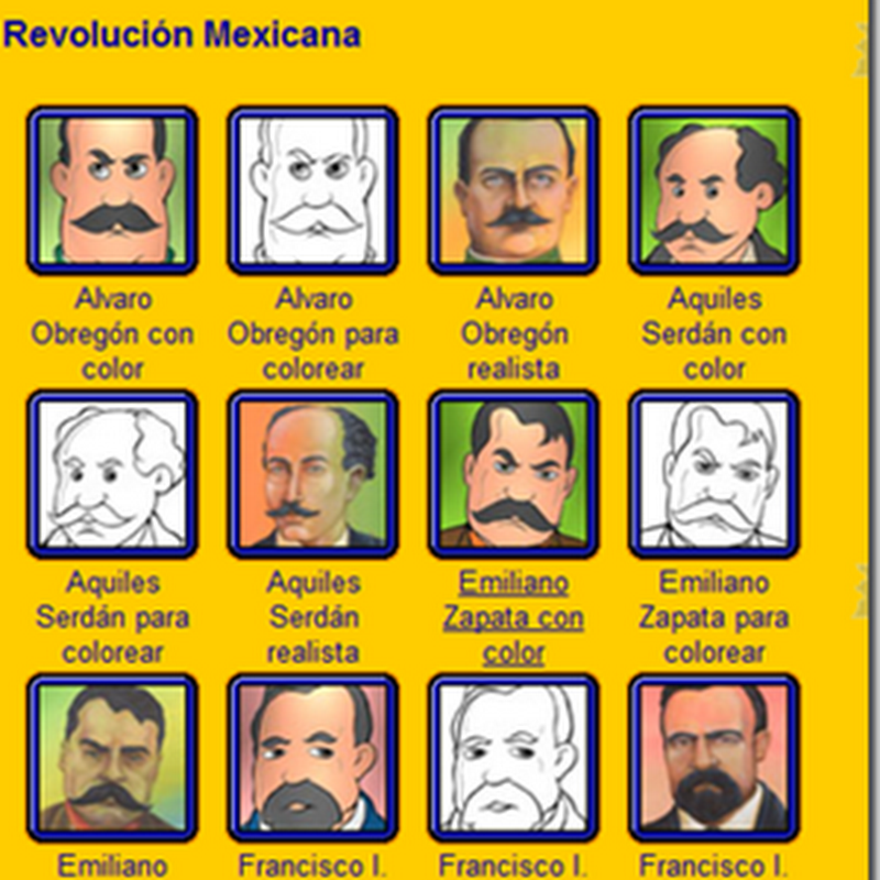 Personajes de la revolución mexicana para colorear