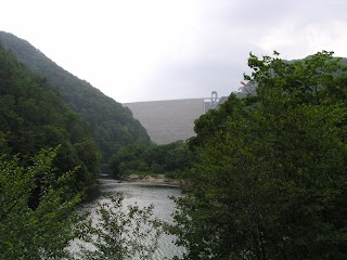 Vista dell'argine da valle