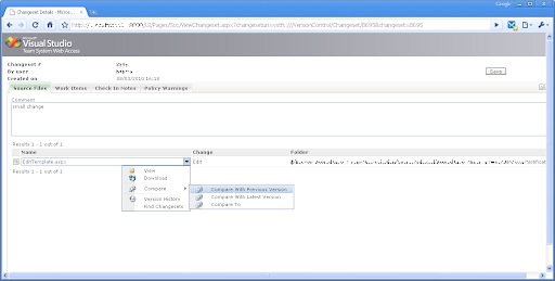 VSTS ViewChangeset