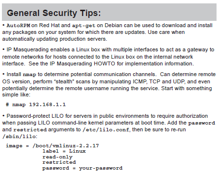 Linux Security Cheat Sheets