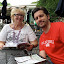 Mamma och jag kollar menyn på Boathouse Café i Central Park