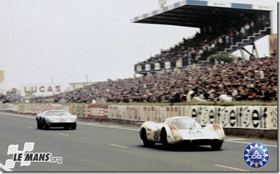1969 24 HEURES DU MANS #64 Porsche (Porsche System Engineering) Gerard Larousse (F) - Hans Herrmann (D) -   () - res02 , #7 Ford (John Wyer Automotive Engineering) Mike Hailwood (GB) - David Hobbs (GB) -   () - res03