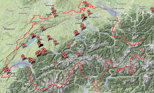 Lugares visitados en Suiza