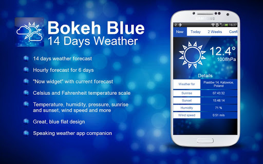 【免費天氣App】14 Days Bokeh Blue Weather-APP點子