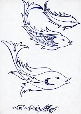 seyyed amin nabipoor طراحی با خودکار از سید امین نبیپور   fish fisch leaf leafe برگ ماهی بحثی پیرامون نقوش اسلامی Islamic pattern art and arabesque اثر سید امین نبی پور fish fishe fisch fische motif leaf ملهم از شکل ماهی است که 