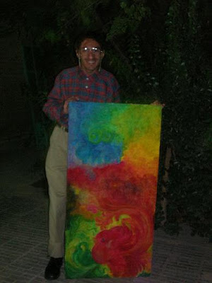 seyyed amin nabipoor with his painting
