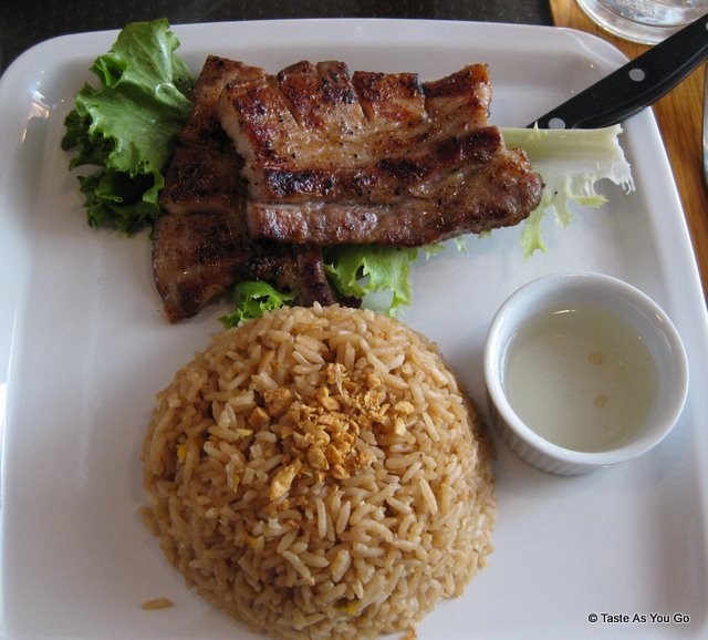 Grilled Pork Belly with Garlic Rice at Ihawan2 in Long Island City, NY | Taste As You Go