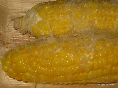 Milk-Steamed Corn on the Cob with Lemon Butter and Parmesan - Photo by Taste As You Go