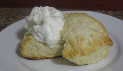 Pomegranate Vanilla Scones with Pomegranate Whipped Cream - Photo by Taste As You Go