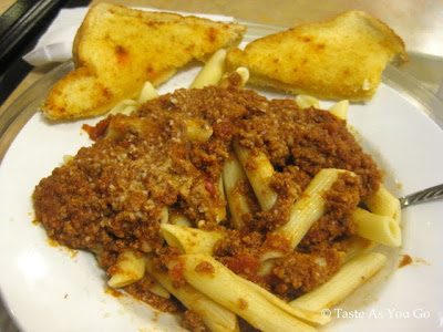 Penne with Meat Sauce from Cafeteria at the Maswick Lodge - Grand Canyon - Photo by Taste As You Go