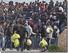 I migranti a Lampedusa