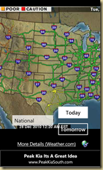National road conditions map - zoomed in