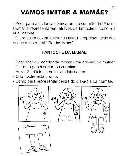 atividades dia das maes. Fantoche da Mamãe.