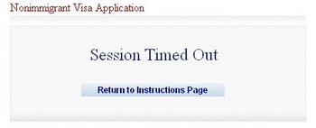 DS-160 Session Timed out