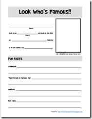 Famous Person Notebooking Page