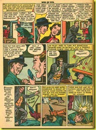 Old comic book cartoon drawingsof businessmen shooting guns in Web of Evil 5.