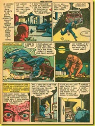 Rare vintage back issue comic book page showing a hit and run accident.