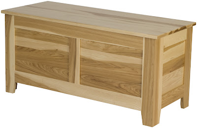 Shaker Computer Desk on Shaker Chest Shown In Natural Hickory