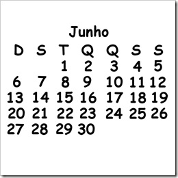 calendario junho 2010