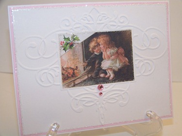 Card -Pink and White Christmas 1