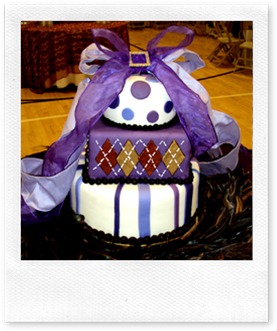 funky purple wedding cake