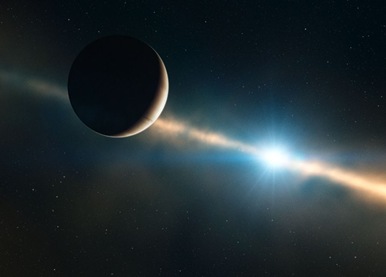 ilustração do exoplaneta HR 8799