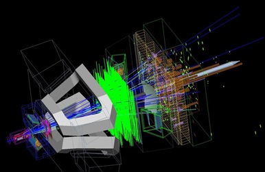 simulação de colisão de partículas no LHCb