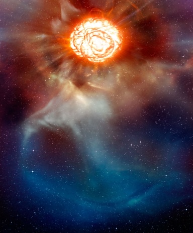 concepção artística da estrela supergigante Betelgeuse