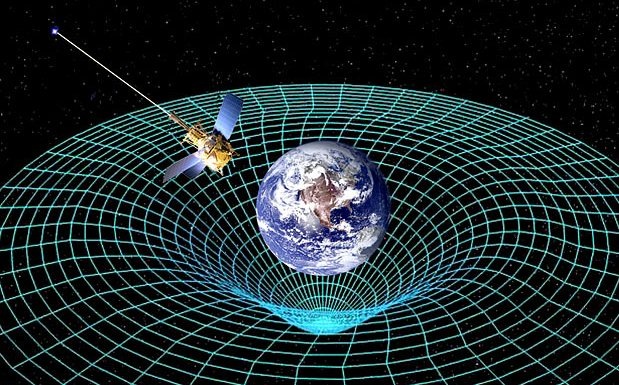 [ilustração mostra a sonda ao medir a curvatura do espaço-tempo[8].jpg]