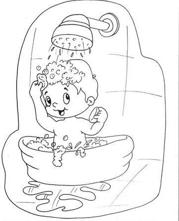 Nina Banandose Para Colorear