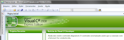 Visual C# 2008 Express Edition - Página Inicial
