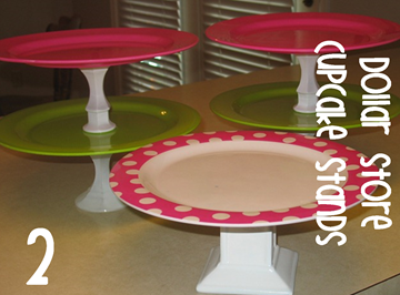 2 Dollar Store Cupcake Stands