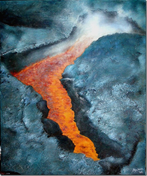 ira natura - collage óleo y arenas 60x73 sobre lienzo 2006