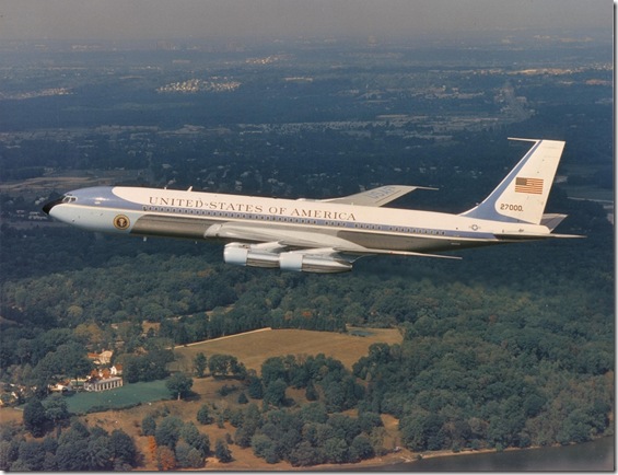 Air Force One over Mount Vernon.