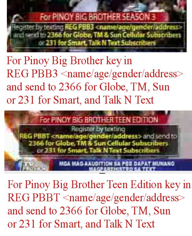 PBB Season 3 Text Mechanics pbb season 3 text audition, text mechanics