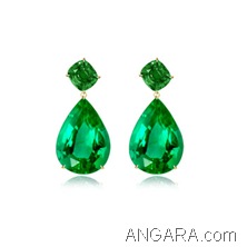 Cushion-and-Pear-Emerald-Dangling-Earrings-in-14k-Yellow-Gold-(3-mm-7X5-mm)_