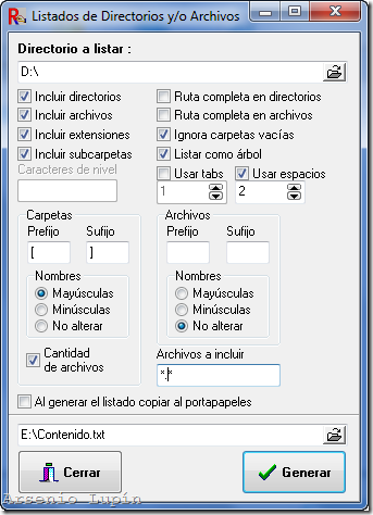 Generar Listados Generar Listados