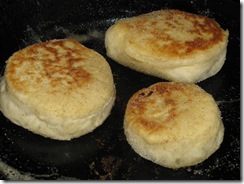 sourdough english muffin cooking