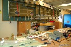 DAMAGED AIRCRAFT PARTS ON THE TABLE