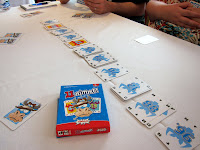 Stacks of cards during a game of 11 Nimmt