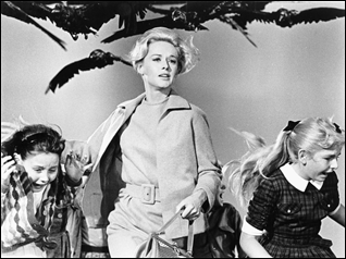 Tippi Hedren no filme “Os pássaros” de Alfred Hitchcock