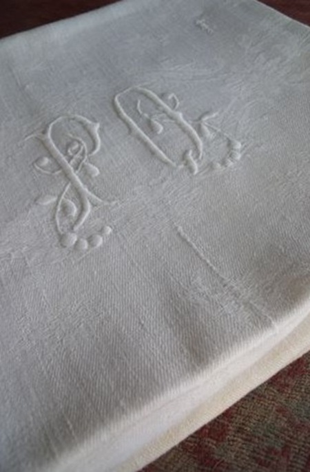 Gift 12 (antique french tablecloth with monogram- le petit cabinet de curiosités)