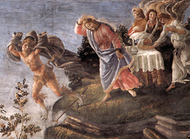 Botticelli (1444-1510), Tentaciones de Cristo en el desierto, Capilla Sixtina, Vaticano