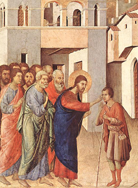 Duccio di Buoninsegna (1308), Cristo sana al ciego, National Gallery, Londres